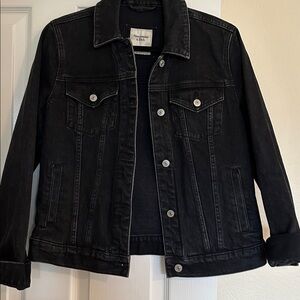 Abercrombie & Fitch Distressed Black Jean Jacket